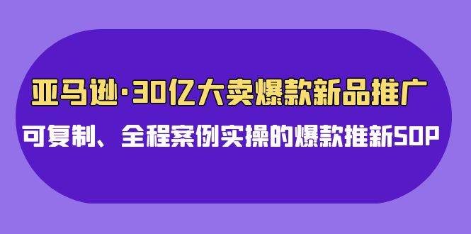 亚马逊30亿·大卖爆款新品推广，可复制、全程案例实操的爆款推新SOP-疯来资源