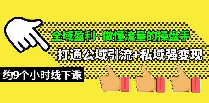 全域盈利·做懂流量的操盘手，打通公域引流+私域强变现，约9个小时线下课-疯来资源