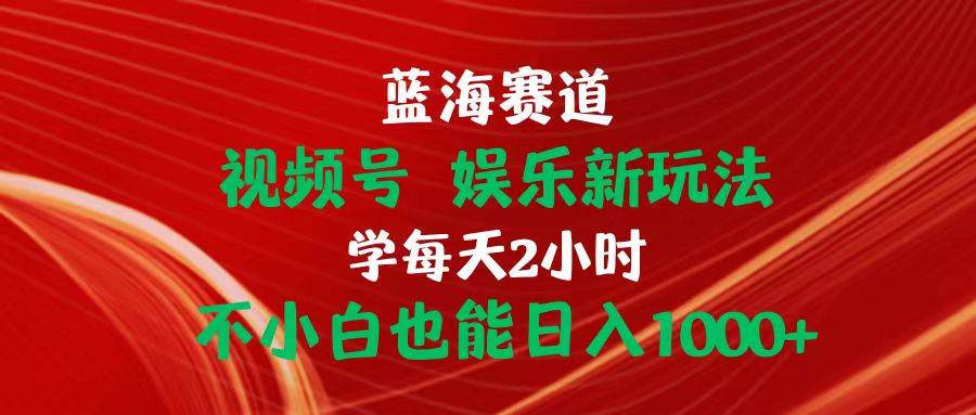 蓝海赛道视频号 娱乐新玩法每天2小时小白也能日入1000+-疯来资源