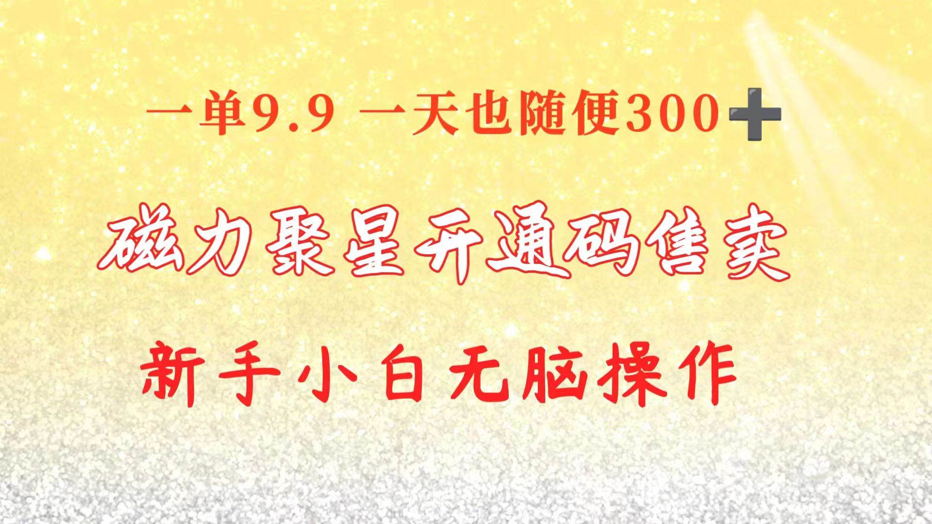 快手磁力聚星码信息差 售卖  一单卖9.9  一天也轻松300+ 新手小白无脑操作-疯来资源