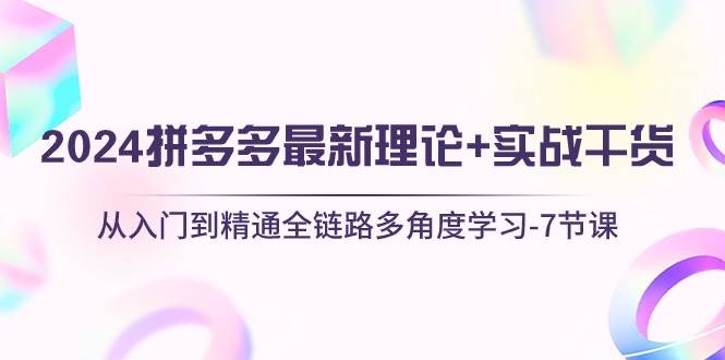 2024拼多多 最新理论+实战干货，从入门到精通全链路多角度学习-7节课-疯来资源