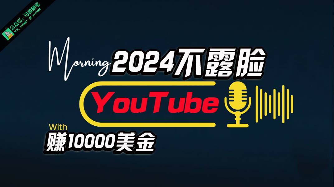 AI做不露脸YouTube赚$10000月，傻瓜式操作，小白可做，简单粗暴-疯来资源