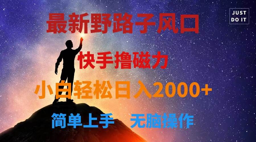 最新风口！快手撸磁力，野路子，小白无脑操作日入2000+-疯来资源