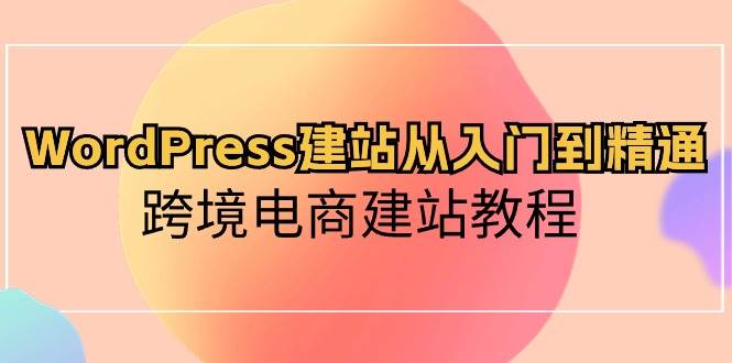 WordPress建站从入门到精通，跨境电商建站教程-疯来资源