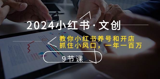2024小红书·文创：教你小红书养号和开店、抓住小风口 一年一百万 (9节课)-疯来资源