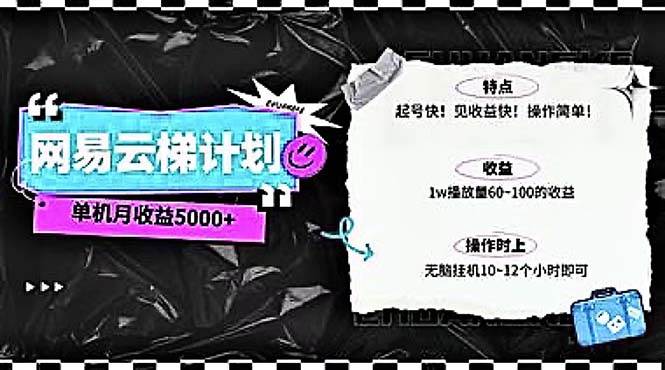 2024网易云云梯计划 单机日300+ 无脑月入5000+-疯来资源