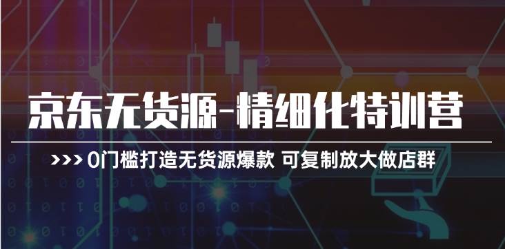 京东无货源-精细化特训营，0门槛打造无货源爆款 可复制放大做店群-疯来资源