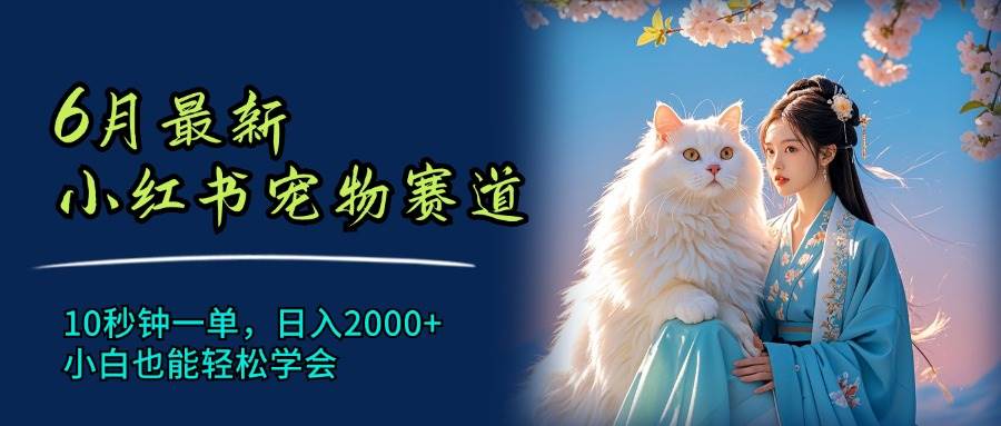 6月最新小红书宠物赛道，10秒钟一单，日入2000+，小白也能轻松学会-疯来资源