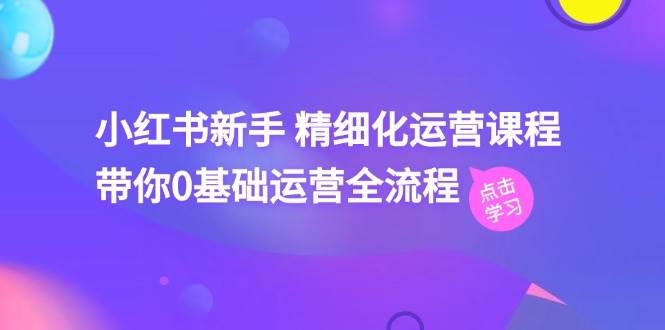 小红书新手 精细化运营课程，带你0基础运营全流程（41节视频课）-疯来资源