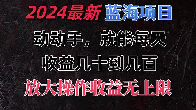 有手就行的2024全新蓝海项目，每天1小时收益几十到几百，可放大操作收…-疯来资源