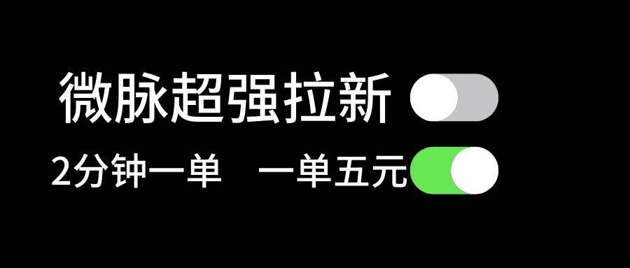 微脉超强拉新， 两分钟1单， 一单利润5块，适合小白-疯来资源