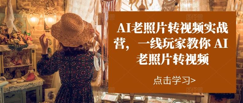 AI老照片转视频实操训练营，一线玩家教你AI老照片转视频-疯来资源