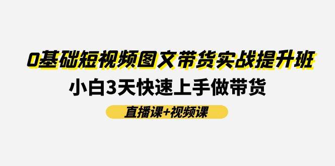 0基础短视频图文带货实战提升班(直播课+视频课)：小白3天快速上手做带货-疯来资源