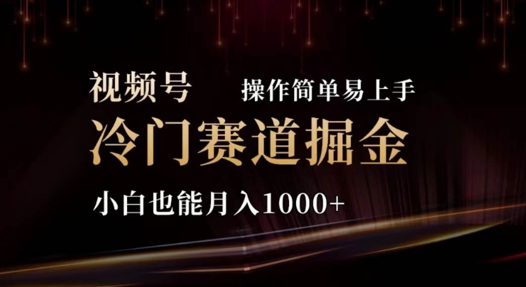 2024视频号冷门赛道掘金，操作简单轻松上手，小白也能月入1000+-疯来资源