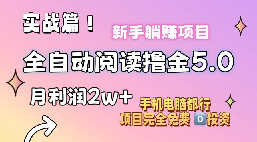 小说全自动阅读撸金5.0 操作简单 可批量操作 零门槛！小白无脑上手月入2w+-疯来资源