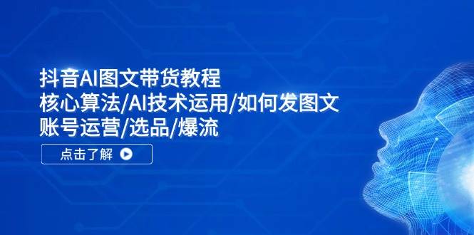 抖音AI图文带货教程：核心算法/AI技术运用/如何发图文/账号运营/选品/爆流-疯来资源