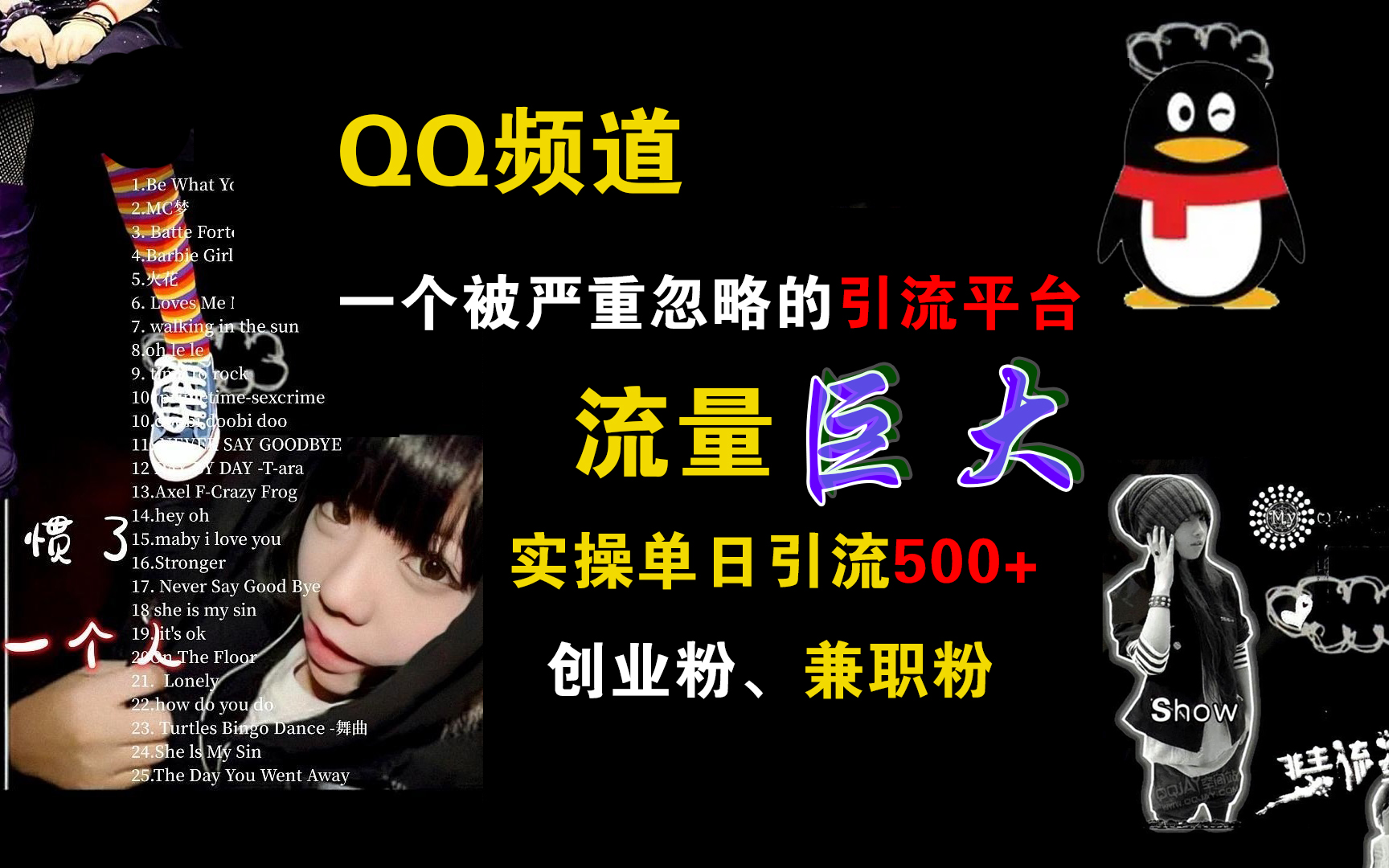 QQ频道，一个被严重忽略的引流平台，流量巨大，实操单日引流500+创业粉、兼职粉-疯来资源