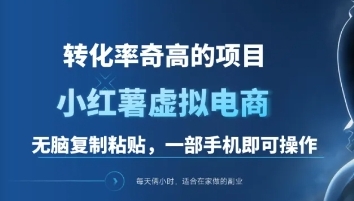 一单49.9，转化率奇高的项目，冷门暴利的小红书虚拟电商-疯来资源