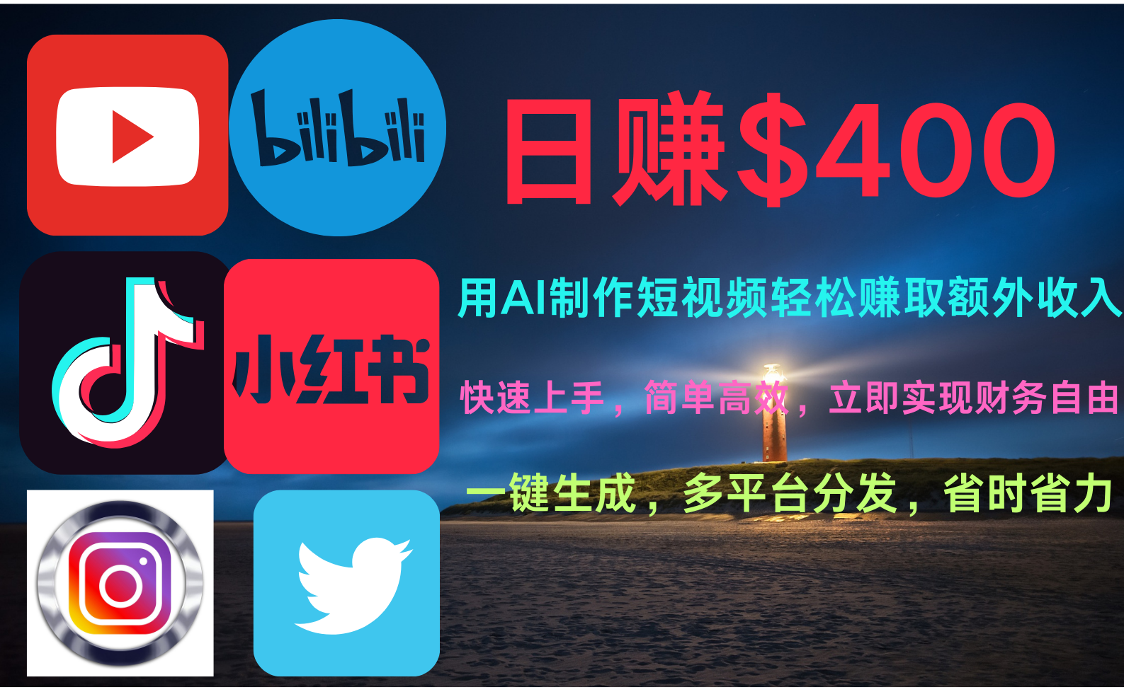 玩转全网视频平台，创造视频就能轻松赚取每天400美金-疯来资源