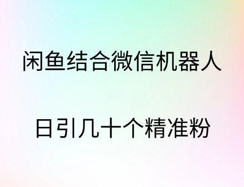 闲鱼结合微信机器人，日引几十个精准粉-疯来资源
