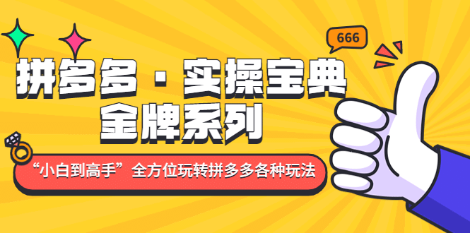 图片[1]-拼多多·实操宝典：金牌系列“小白到高手”带你全方位玩转拼多多各种玩法-疯来资源