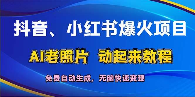 抖音、小红书爆火项目：AI老照片动起来教程，免费自动生成，无脑快速变…-疯来资源