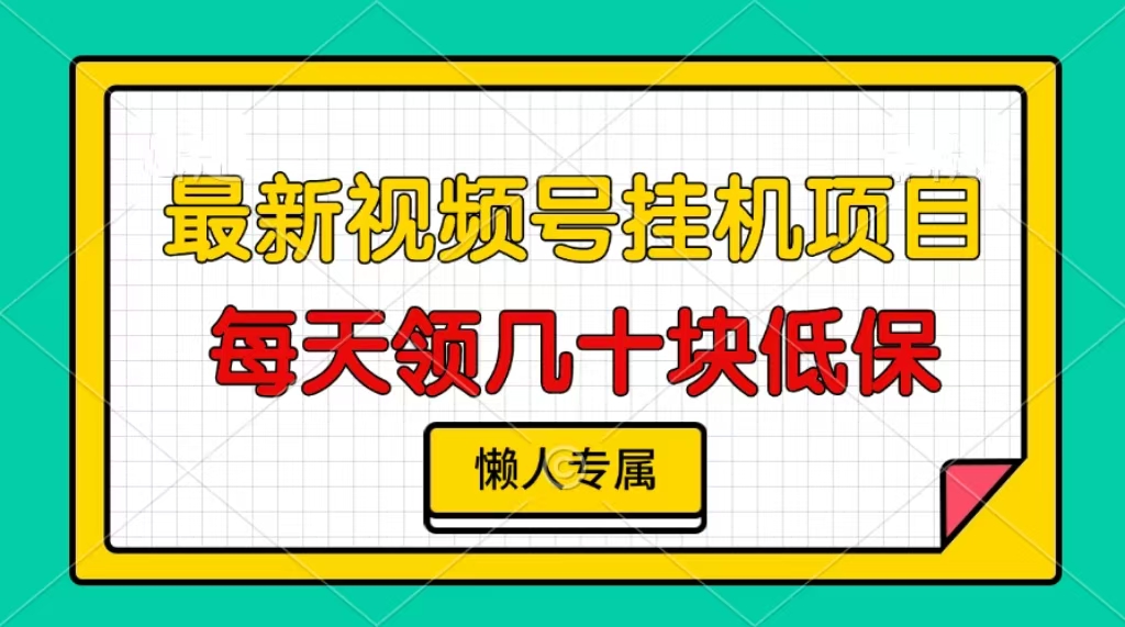 视频号挂机项目，每天几十块低保，懒人专属！-疯来资源