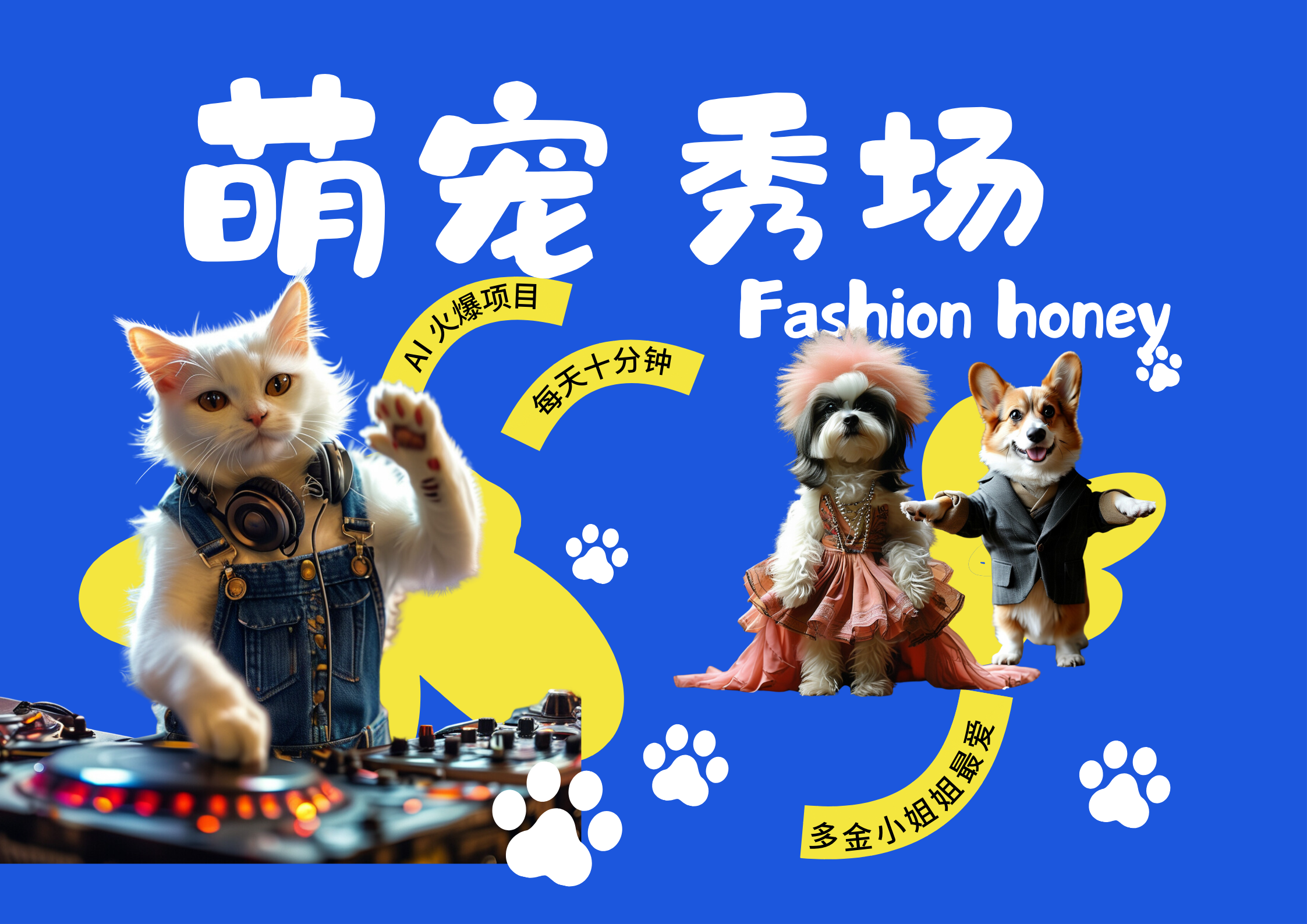 酷飒动物跳舞走秀  时尚喵FASHION汪 多金小姐姐最爱的 轻松月入破万-疯来资源
