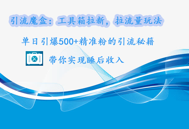 引流魔盒：工具箱拉新，拉流量玩法，单日引爆500+精准粉的引流秘籍，带你实现睡后收入-疯来资源