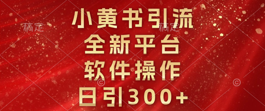 小黄书引流，全新平台，软件操作，日引300+-疯来资源