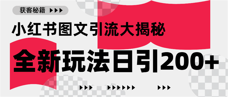 小红书图文引流，只需一张图片即可撬动百万流量，日引200+创业粉-疯来资源