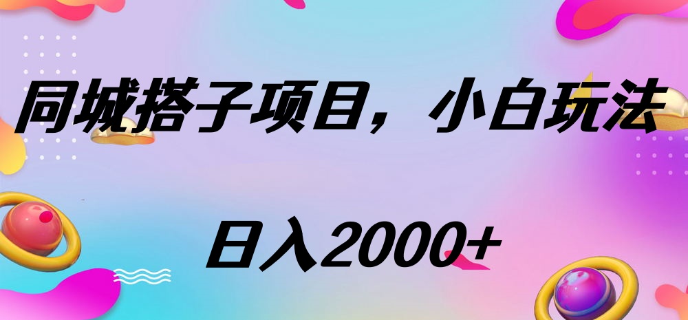 同城搭子项目，按这个方法，日入2000+-疯来资源