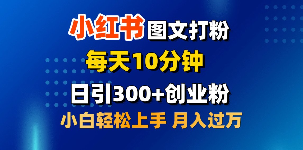 2月小红书图文打粉，每天10分钟，日引300+创业粉，小白轻松月入过万-疯来资源