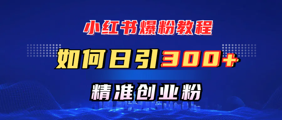 小红书爆粉教程，如何日引300+创业粉，快速实现精准变现！-疯来资源