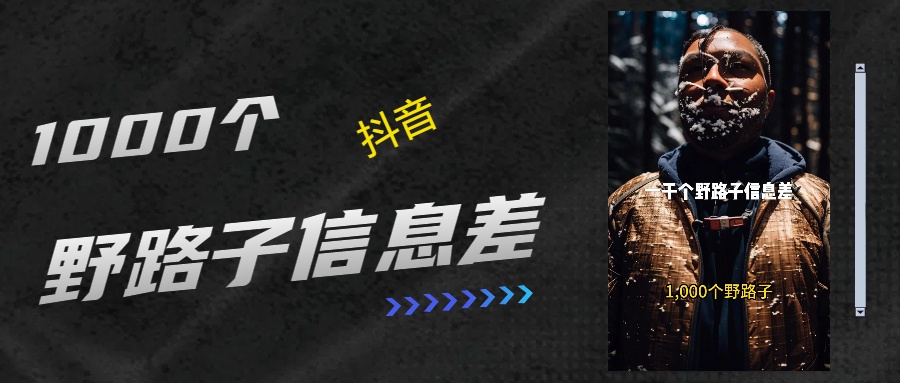 抖音一千个野路子信息差最新玩法教程引流＋变现的玩法具体拆解-疯来资源