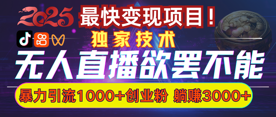 欲罢不能的无人直播引流，超暴力日引流1000+高质量精准创业粉-疯来资源