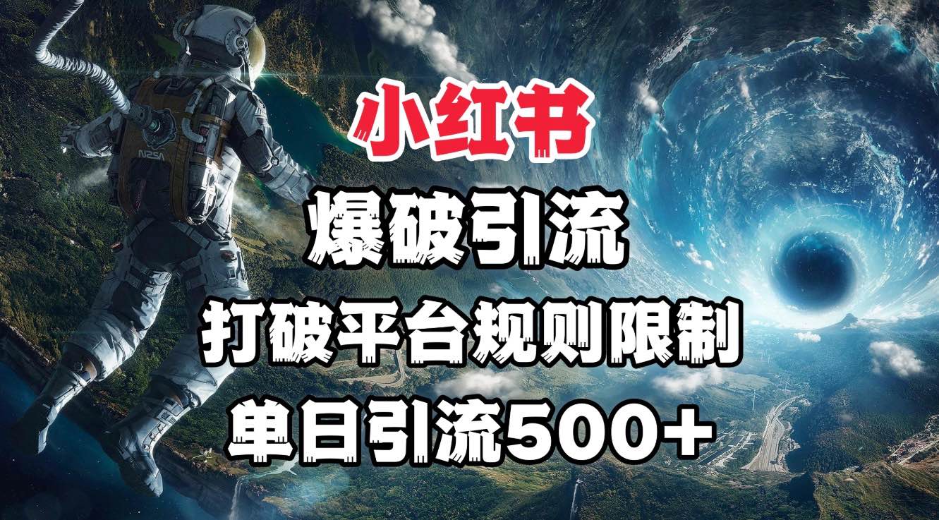 小红书爆破引流，打破平台的规则限制，单日引流500+精准粉-疯来资源