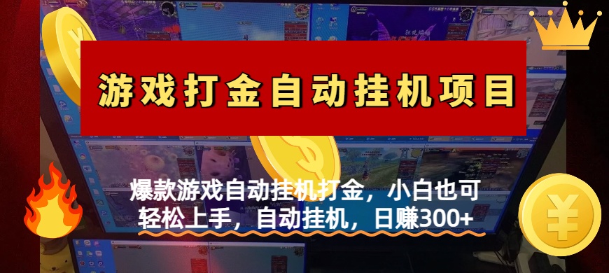 爆款游戏自动挂机打金，小白也可轻松上手，自动挂机，日赚300+-疯来资源
