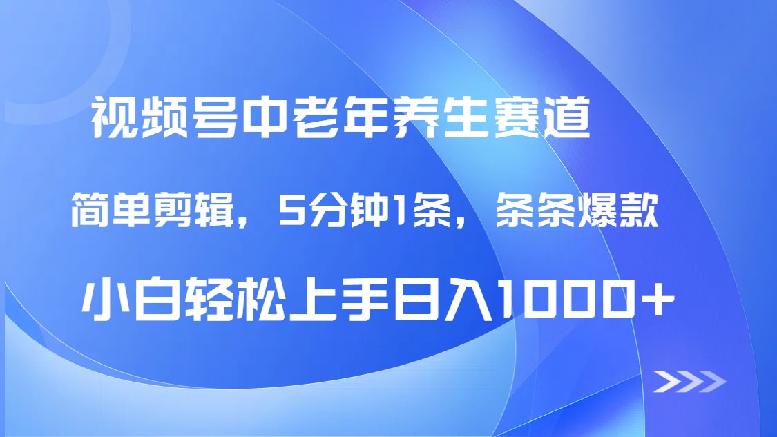 DeepSeek+既梦做视频号中老年养生赛道，条条爆款5分钟1条，轻松日入1000+-疯来资源