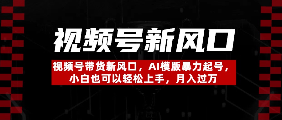 视频号带货新风口，AI模版暴力起号，小白也可以轻松上手，月入过万-疯来资源