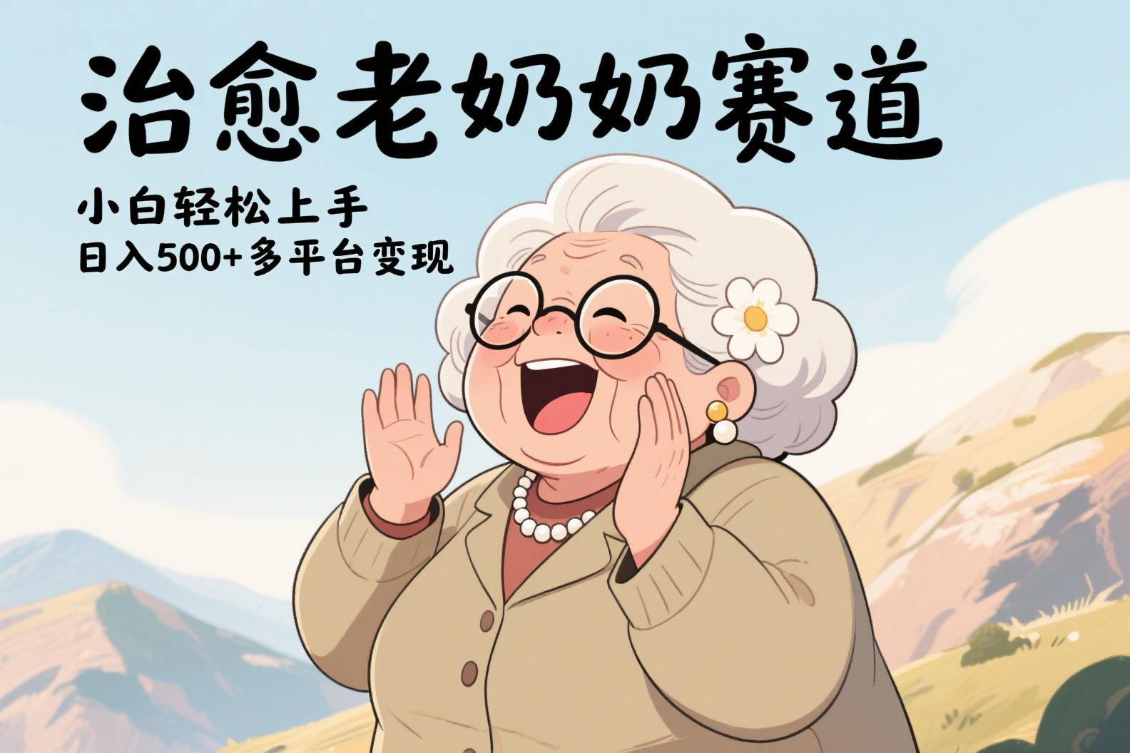 视频号治愈老奶奶赛道，小白轻松上手，日入500+多平台变现-疯来资源