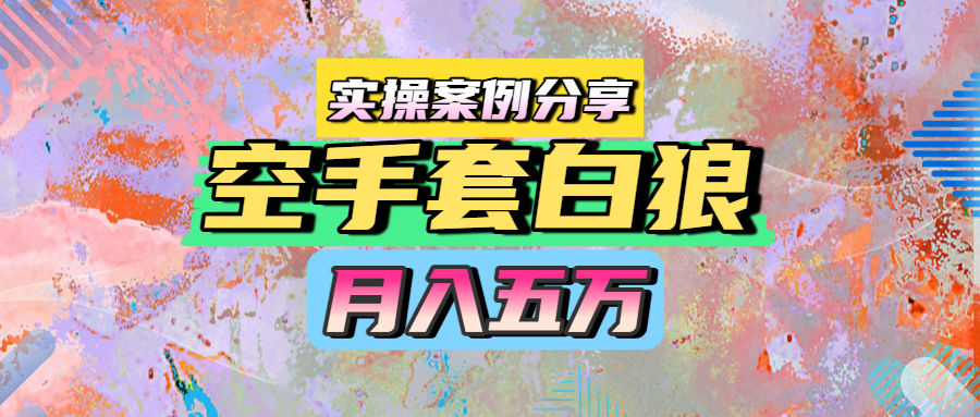 空手套白狼，月入五万，实操案例分享-疯来资源